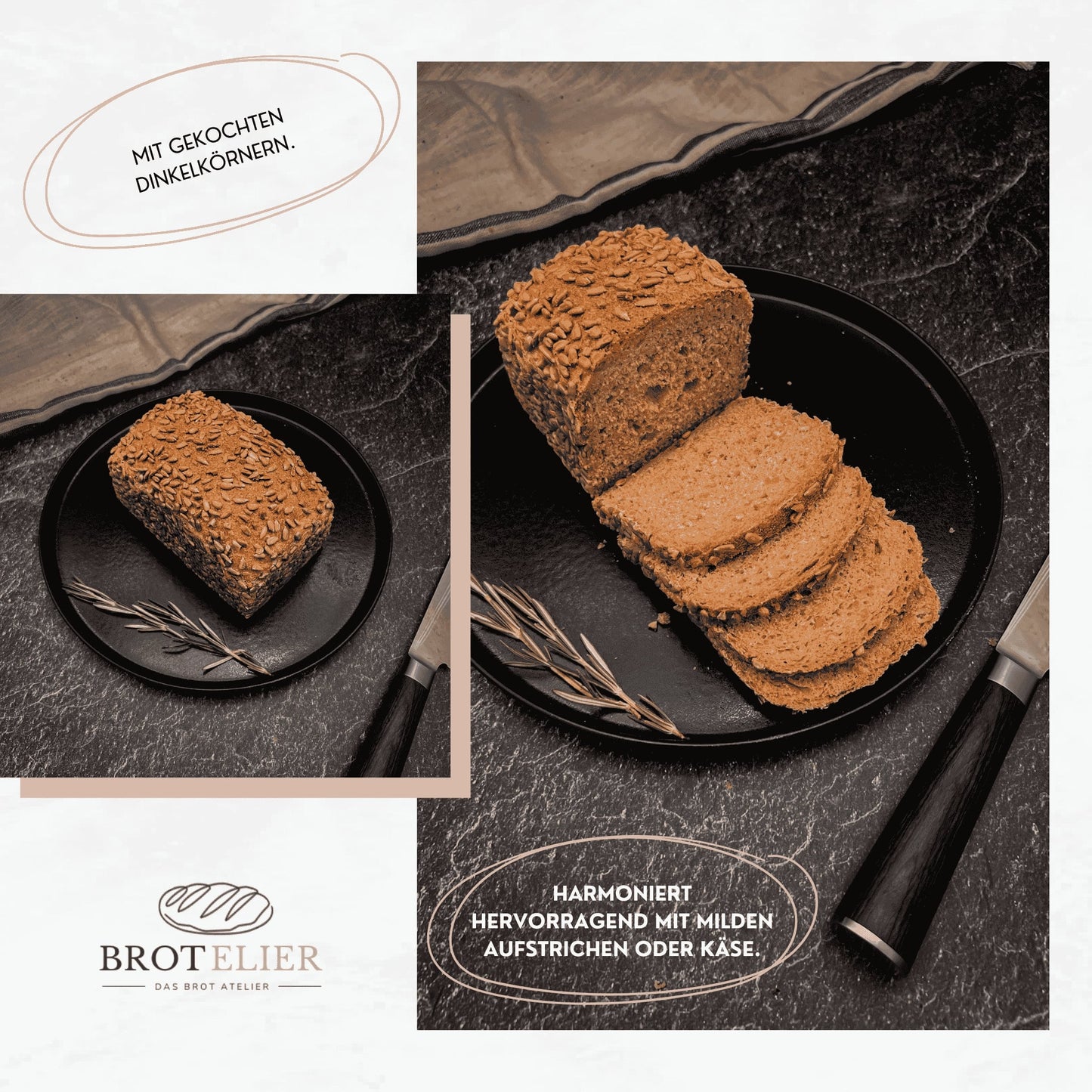 Vollkornbrot mit Sonnenblumenkerne