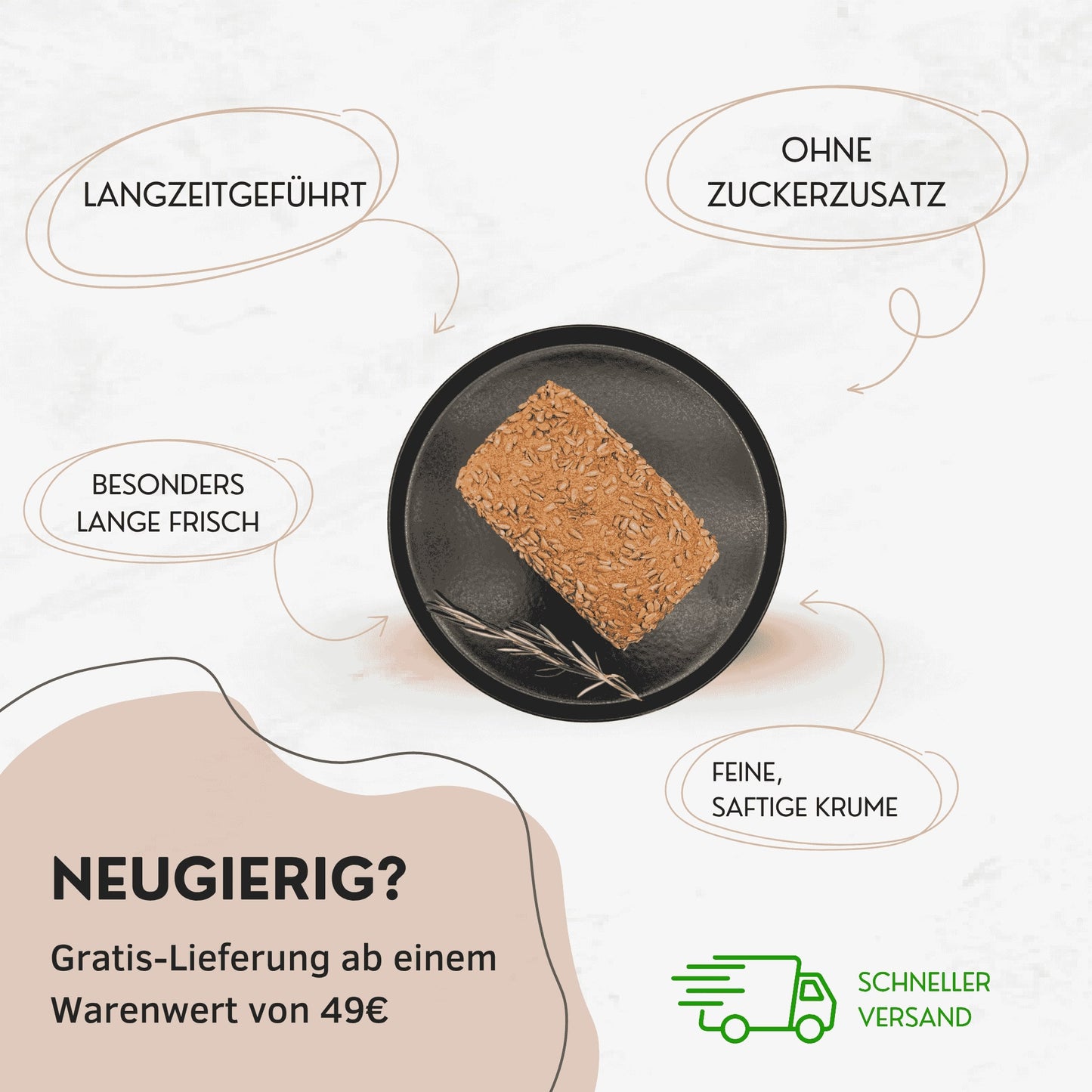 Vollkornbrot mit Sonnenblumenkerne