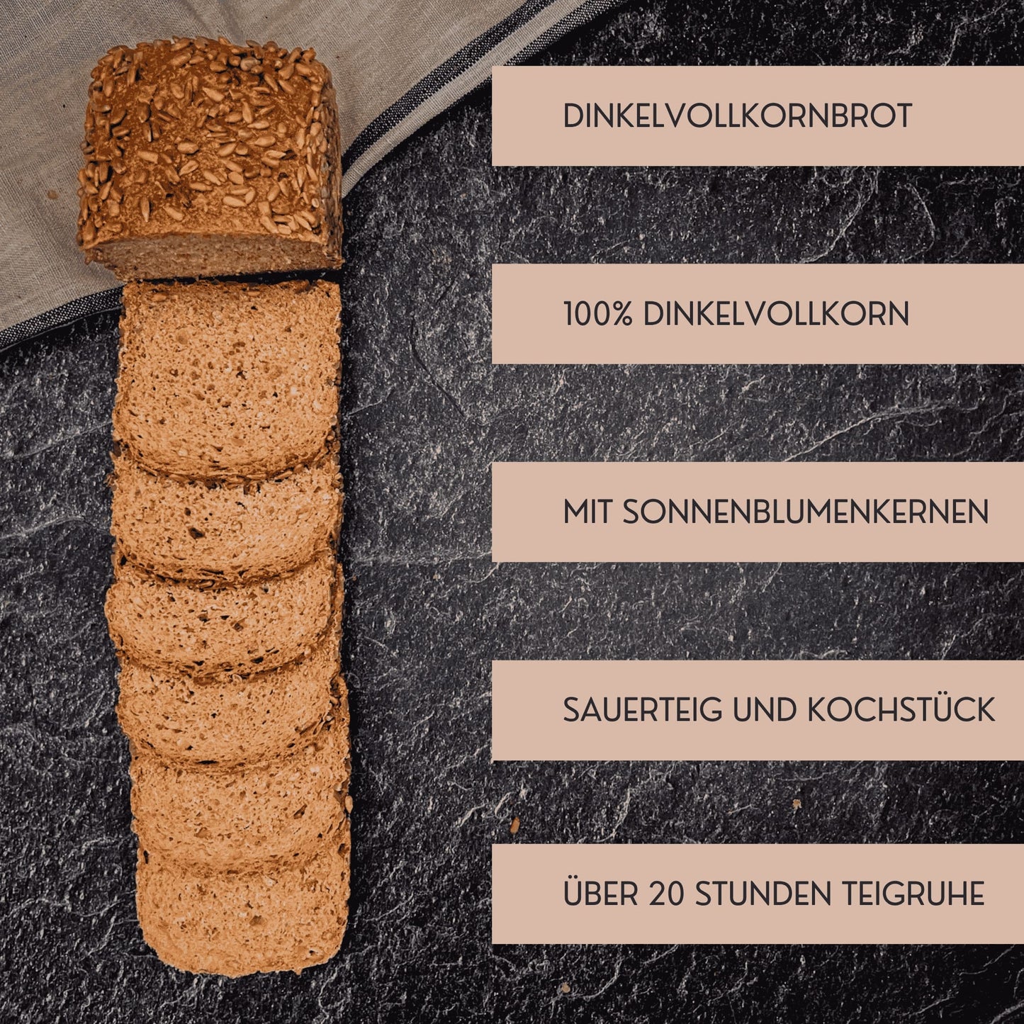 Vollkornbrot mit Sonnenblumenkerne